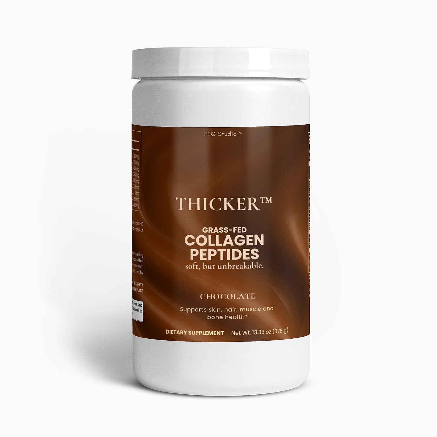 THICKER™ Collagen Peptides Powder (Chocolate)- Soft, but unbreakable.