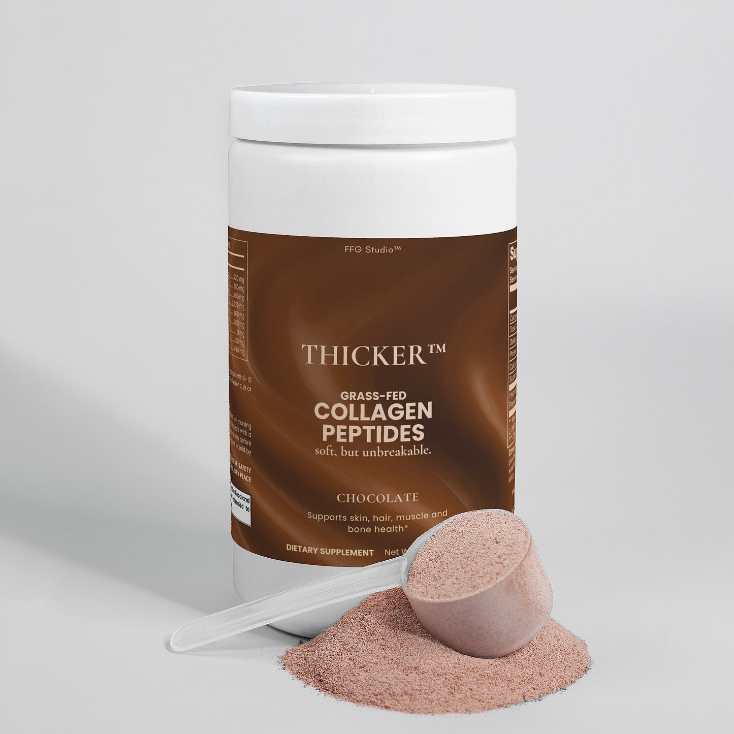 THICKER™ Collagen Peptides Powder (Chocolate)- Soft, but unbreakable.