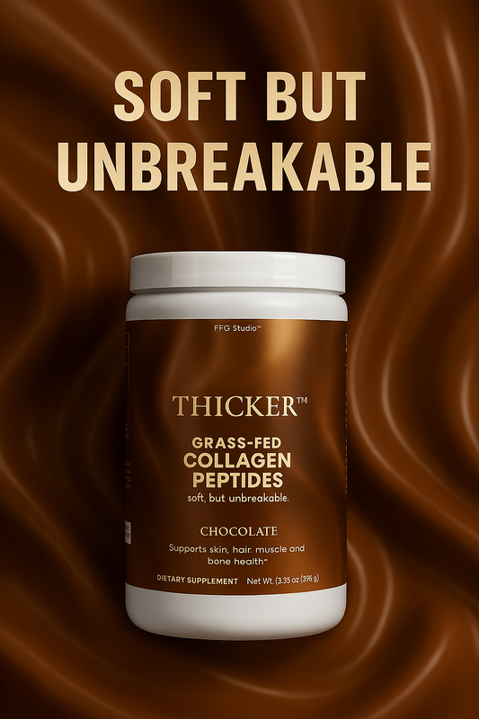 THICKER™ Collagen Peptides Powder (Chocolate)- Soft, but unbreakable.
