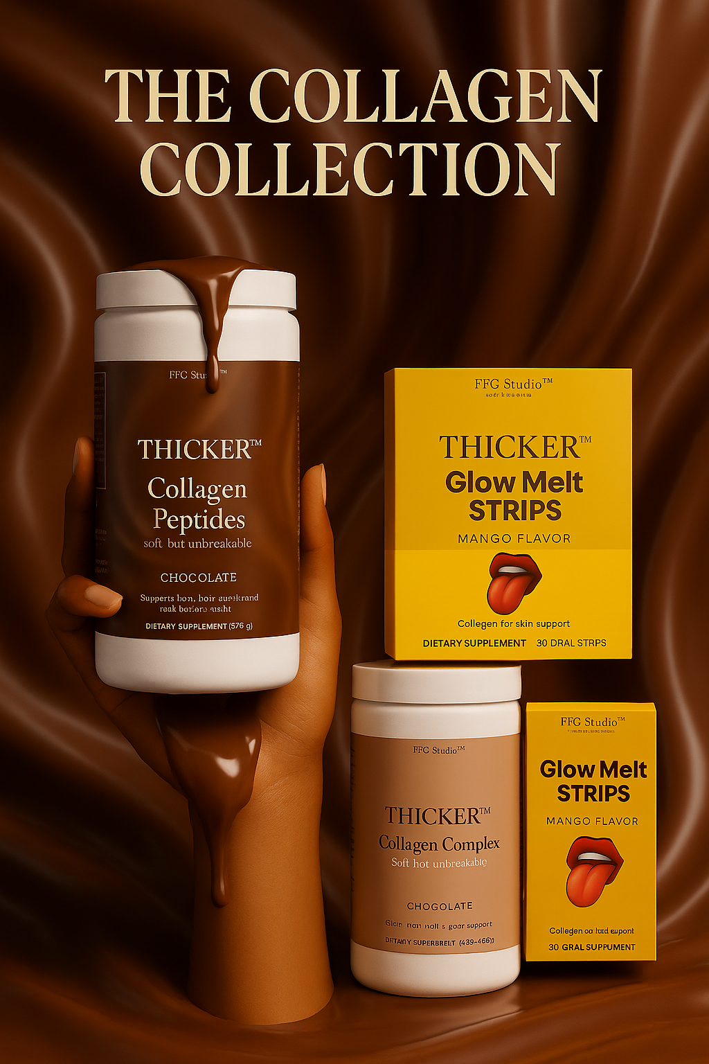 THICKER™ Collagen Peptides Powder (Chocolate)- Soft, but unbreakable.